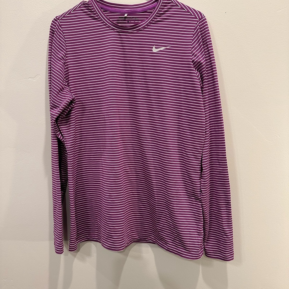 Nike Purple Striped Long Sleeve Shirt